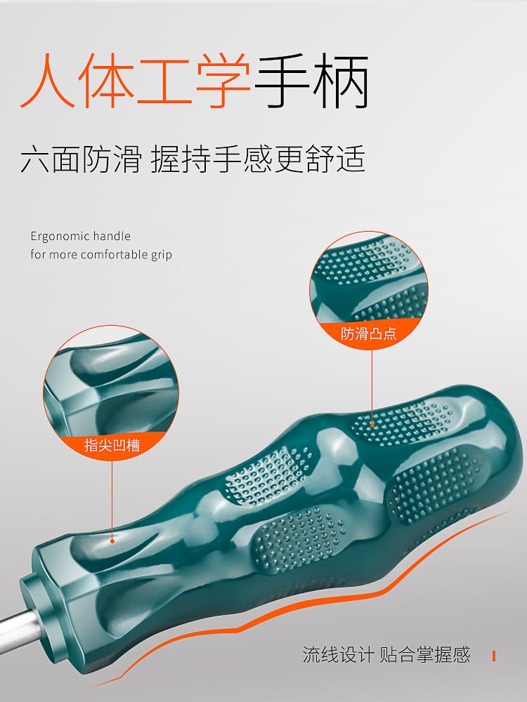 Durable cruzada destornillador conjunto industrial de acero de aluminio de aluminio super duro fuertemente magnético destornillador en forma de ciruela boca plana