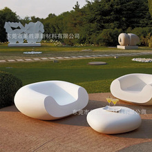 玻璃钢美陈创意弧形沙发户外酒店商场组合等候椅商业公共区休闲椅