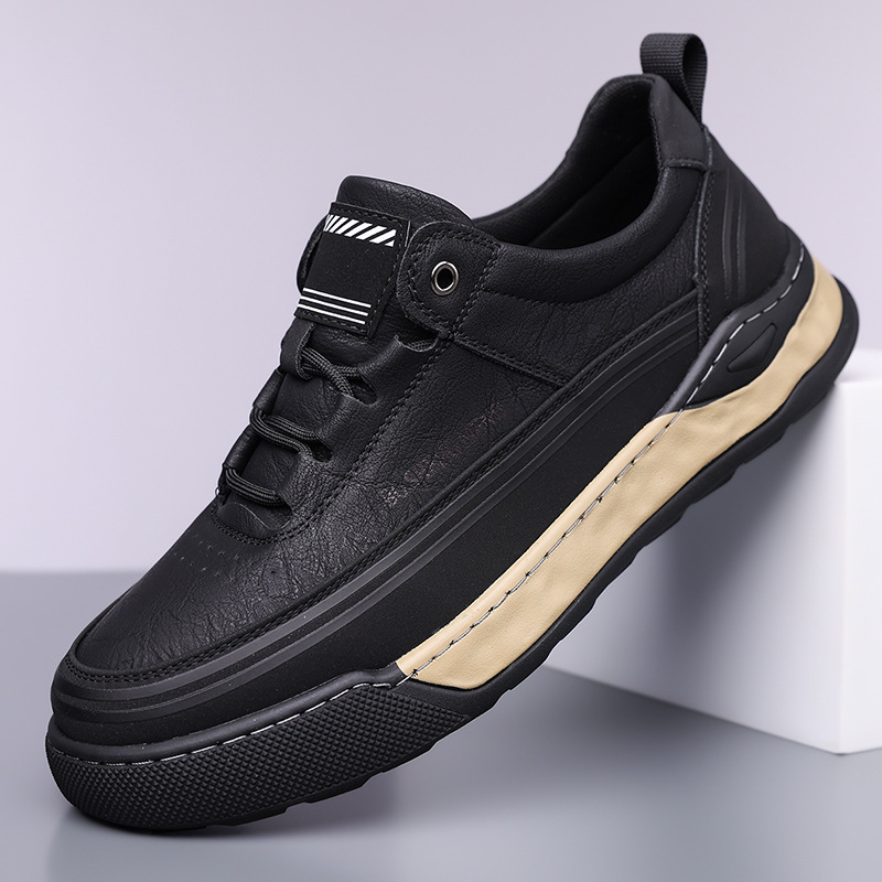 Cross-Border Large Size New Men's Shoes Sports and Leisure Trendy Thick-Soled Dad Travel Non-Slip Versatile Leather Shoes Dropshipping
