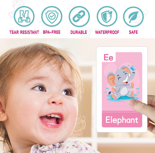 Cross-border children's early education flash cards Flash Cards learning word shapes colors numbers English alphabet cards