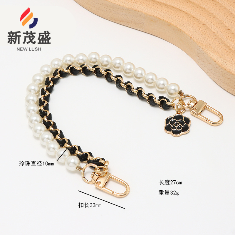 Xiaoxiangfeng パール延長チェーン椿携帯電話ストラップ携帯電話ストラップバッグハンドヘルドレザーショートバッグチェーン|undefined