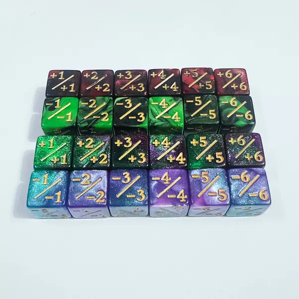 Two-color 16 square angle addition and subtraction conform to the dice operation color teaching sieve game props energy dice spot