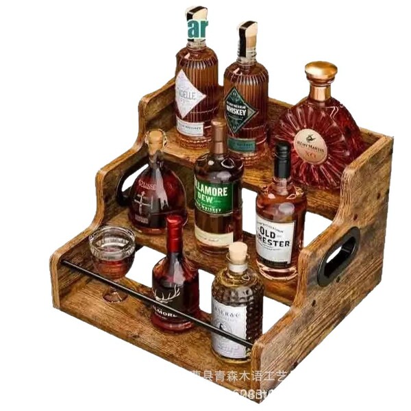 Desktop kitchen condiment rack wooden kitchen three-layer condiment…