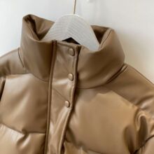 高品质秋冬欧美风立领皮棉衣女短款宽松加棉皮夹克棒球服外套潮