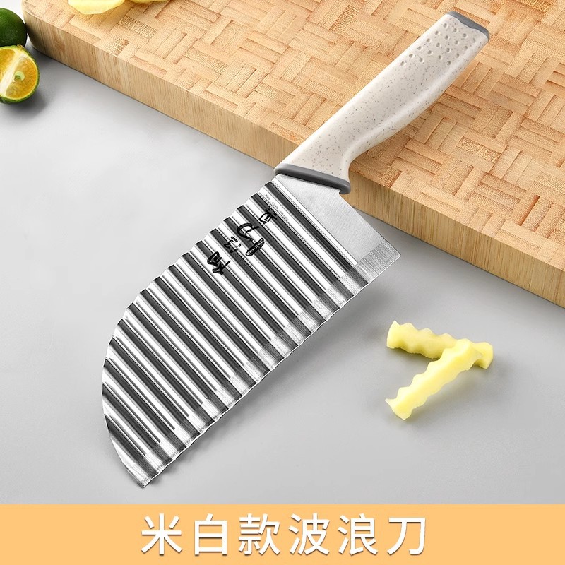 Cuchillo de dientes de lobo espeso cuchillo profundo cuchillo de regalo ondulado multifuncional patata comercial cortar verduras kettle jun