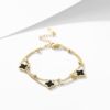 Bracelet hip-hop style, golden universal jewelry stainless steel, 18 carat, pink gold, internet celebrity, simple and elegant design