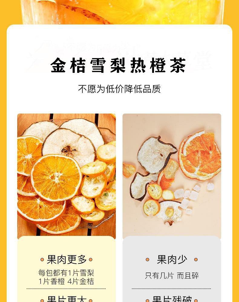 Kumquat Snow Pear Orange Fruit Tea Bags Freeze Dried Cold Brew 2 Pack 96g specifications