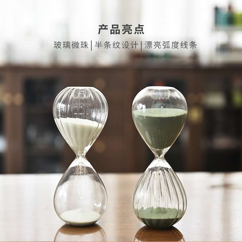 Nórdico hogar de vidrio de colores relojes de arena temporizador regalo creativo decoración para el hogar 30 minutos relojes de arena fábrica al por mayor