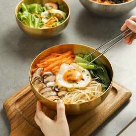 家用蔬菜韩式拌饭冷面碗大汤碗韩国料理盆韩式不锈钢沙拉碗泡面碗