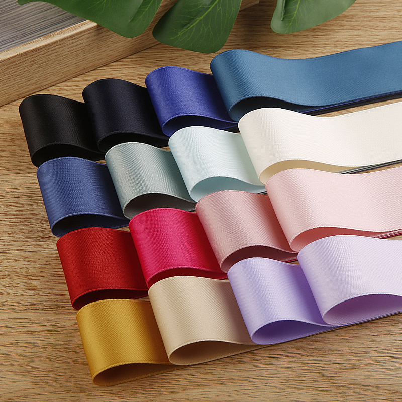 Thickened polyester-cotton satin ribbon handmade diy bow hair accessories shoe flower accessories wedding gift box flower ribbon