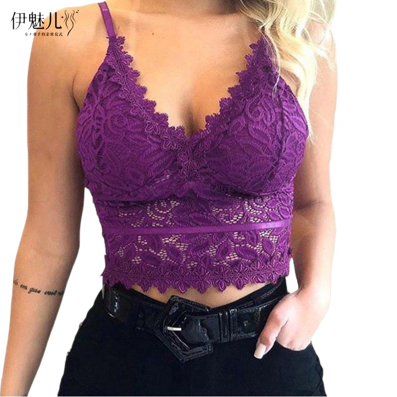 Sexy diosa brumoso sexy encanto hueco de encaje fino sujetador la taza del triángulo sin respaldo inalámbrico ropa interior las mujeres