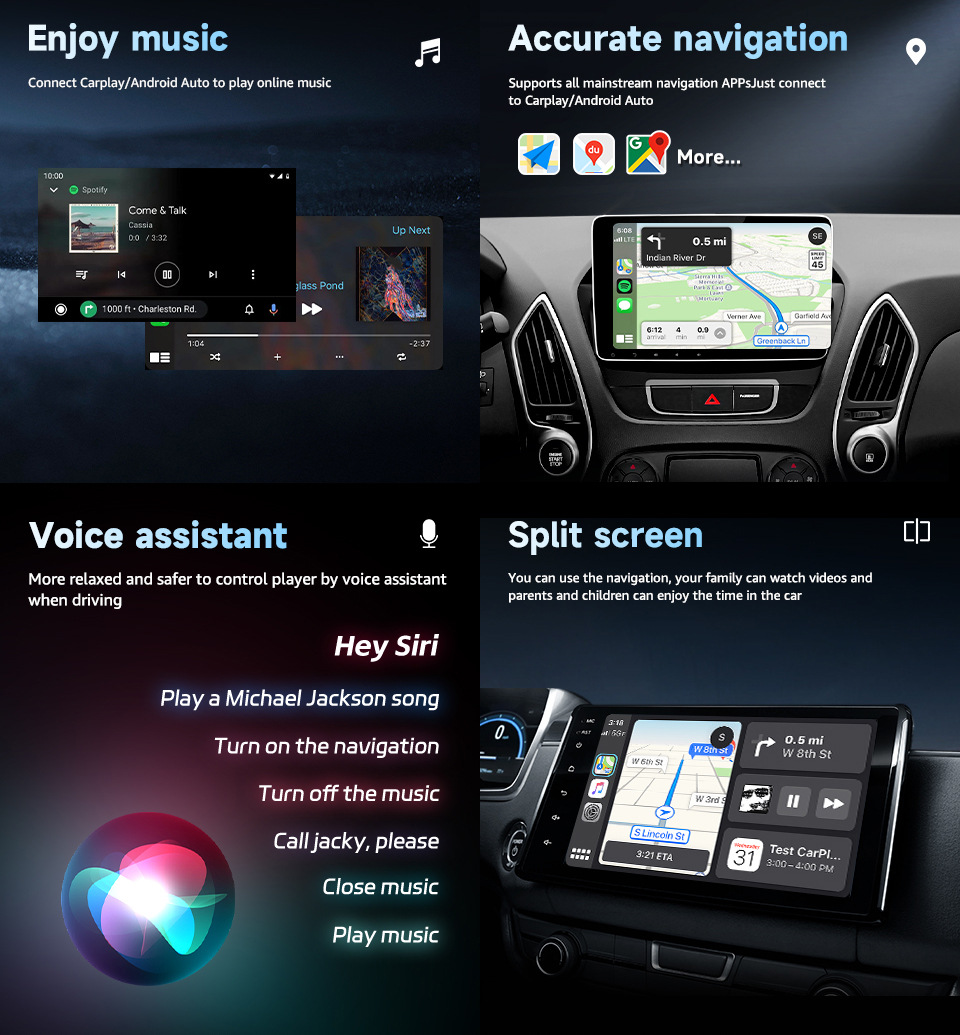 Cross-Border Popular Wireless Carplay Box, Two-In-One Wired to Wireless Android Auto Car-Machine Connectivity Box