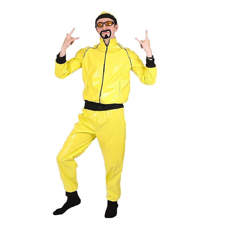 Halloween Adult 90S Aric Cosplay Suit Patent Leather Shiny Mirror Performance Costume