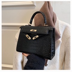 經典鱷魚紋跨境風潮時尚百搭通勤轉鎖小方包腋下包手提包單肩女包
