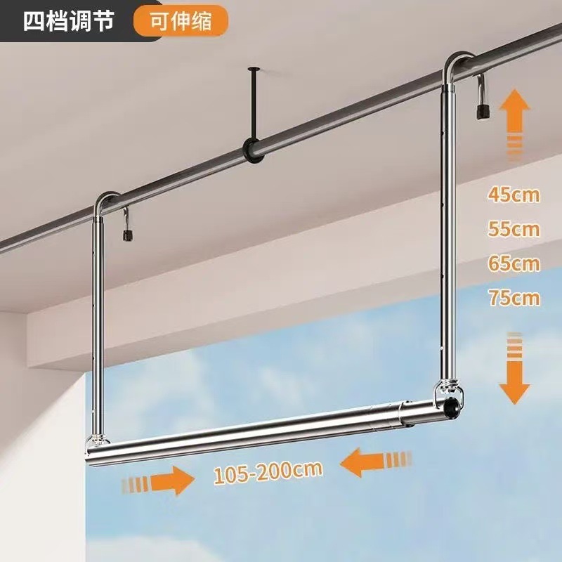Nueva barra de secado de acero inoxidable para secar ropa balcón retráctil para secar ropa interior artefacto colgante percha de secado barra de secado al por mayor image 11