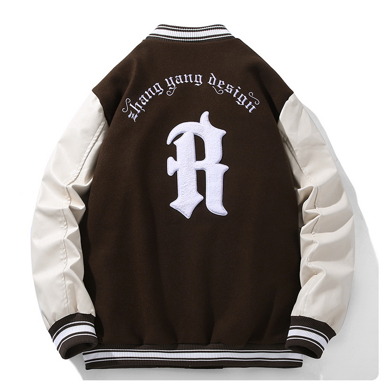 Herrenbekleidung Handtuch Schwiegermutter Stickerei Herren Frühlings- und Herbstkleidung gespleißt PU-Leder Retro plus dicke übergroße Jacke Baseballuniform_voghion.com