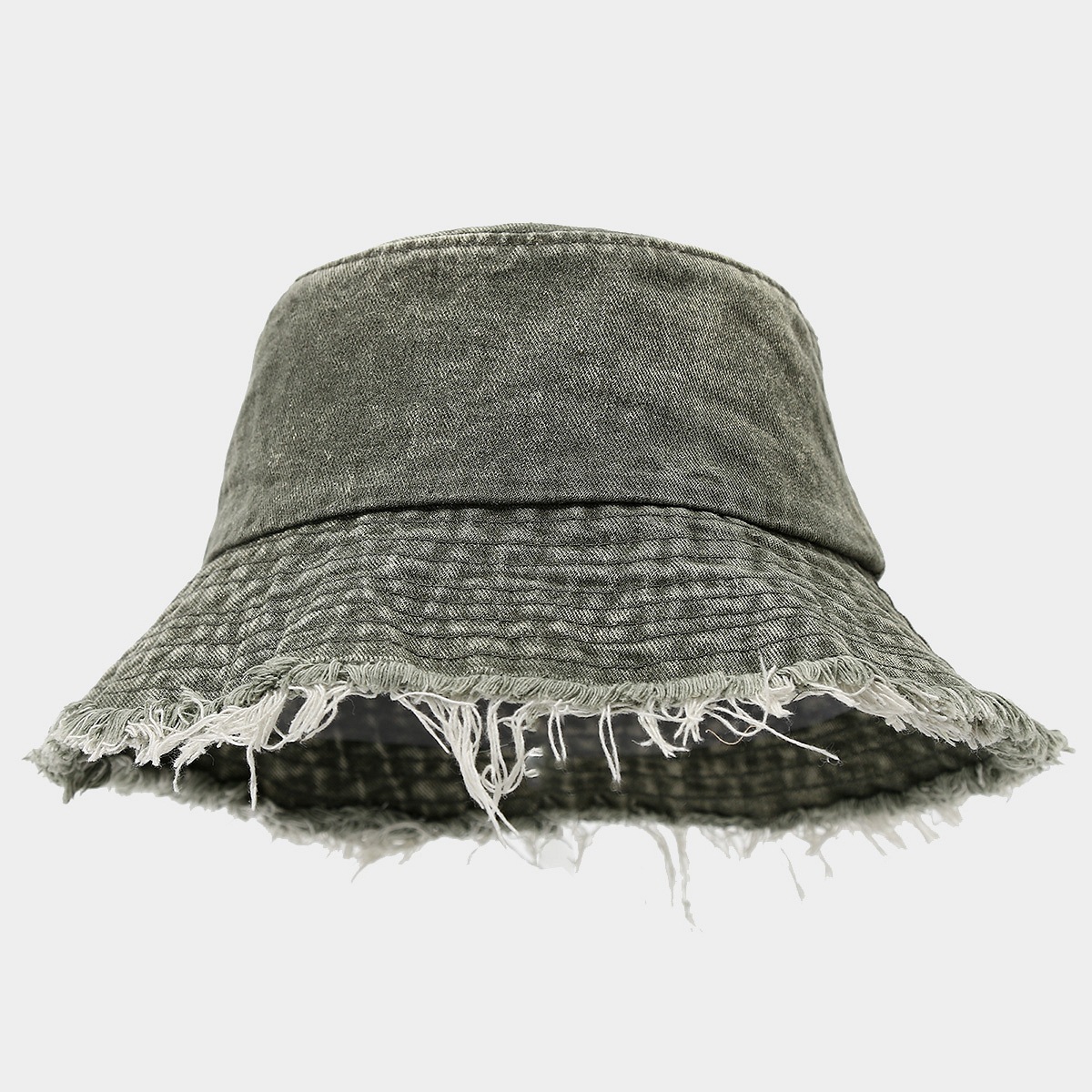 Marca de moda viejo sombrero de pescador de mezclilla sin filo moda de la calle de primavera y verano tablero de luz lavada sombrero de lavabo grande sombrero de mujer