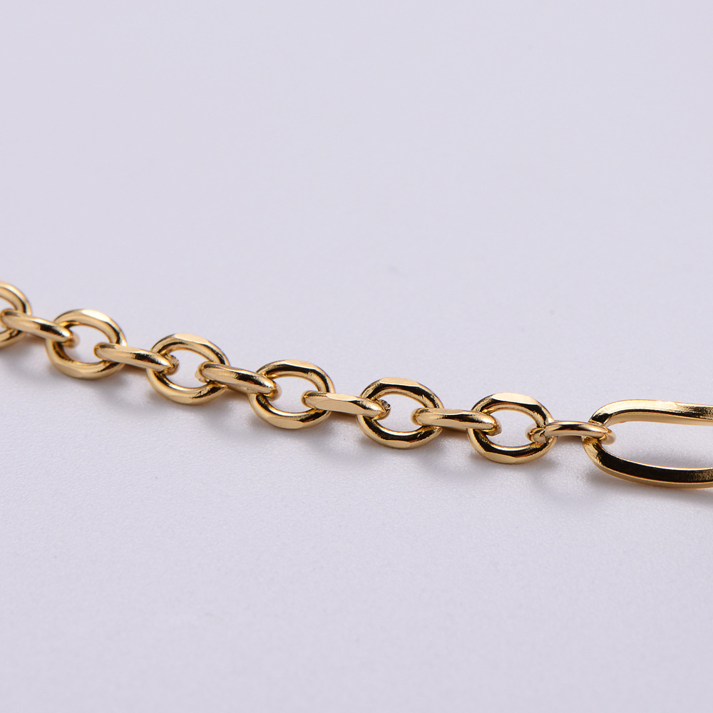 Simple Contrast Color Stainless Steel OT Chain Heart-Shaped Pearl Pendant Necklace