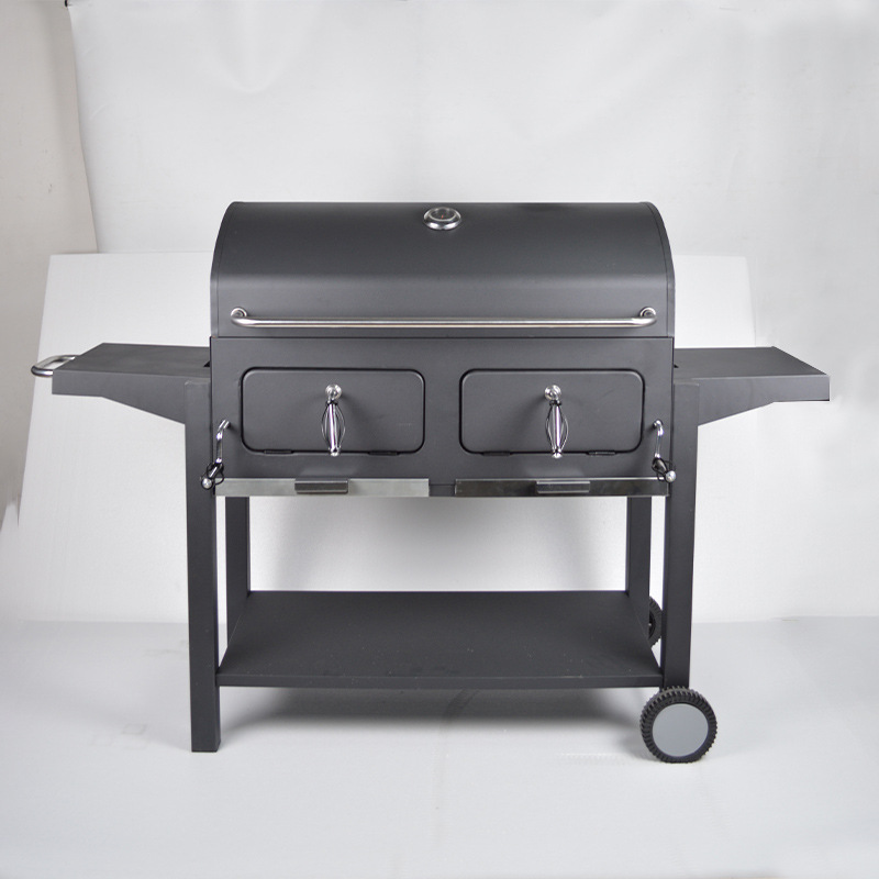 Largo y grueso horno de parrilla comercial al aire libre estilo americano parrilla de carbón jardín patio hotel villa horno