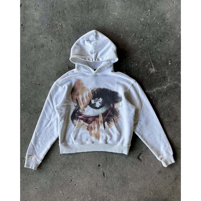 Men's Clothing American Retro Spoof Teeth Eye Print New Autumn And Winter Plus Velvet Hooded Sweatshirt Hoodie Men And Women_viptrois.com