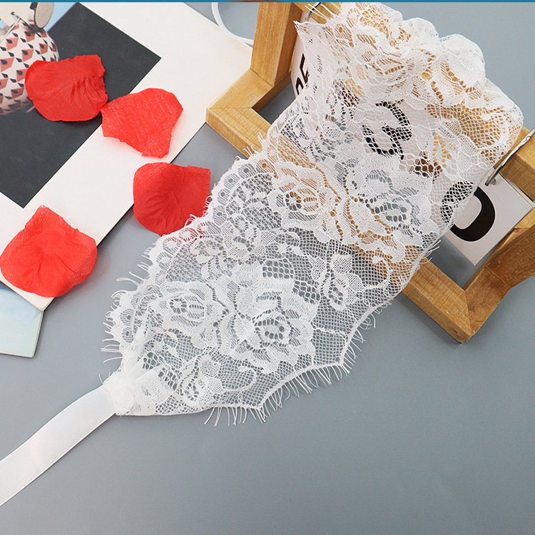 Antifaz de encaje hueco estilo Amazon, máscara de ojos sexy de seda estilo abstinencia, accesorios de lencería DIY TK