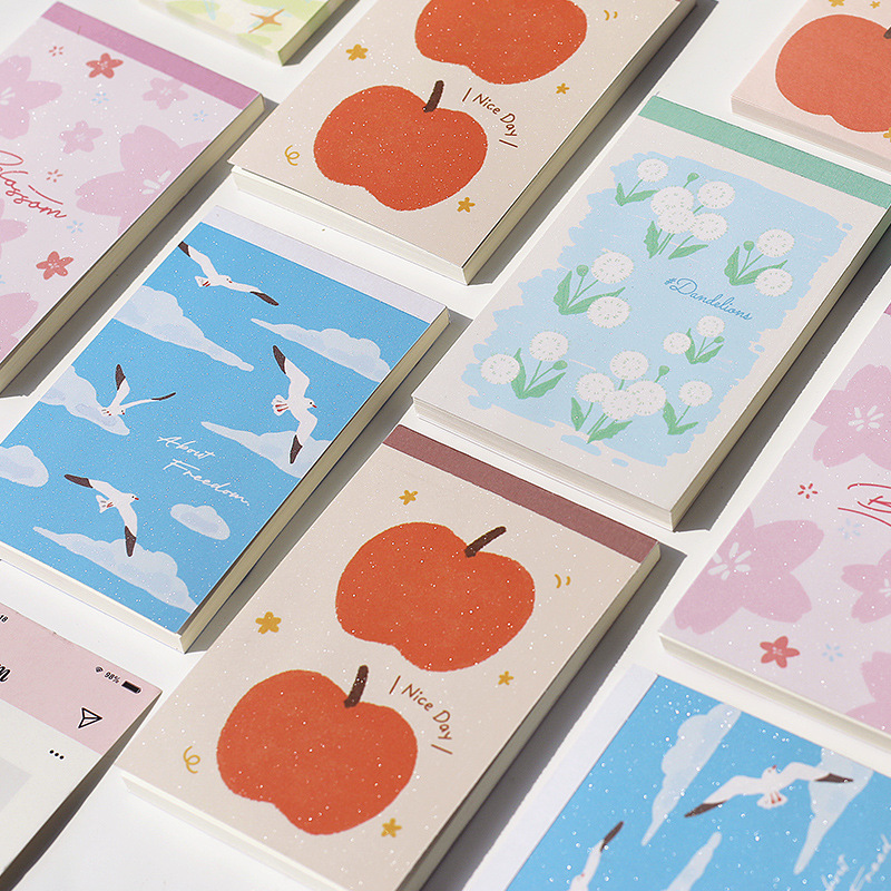 NOTE FOR Mini empaquetado en plástico Floating Light First Day Series Cuaderno de mano lindo coreano Cuaderno de mensaje de estudiante