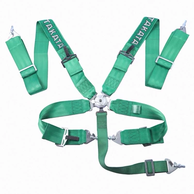four/five-point gaming seatbelt, Car seat belt - green-five-point-type