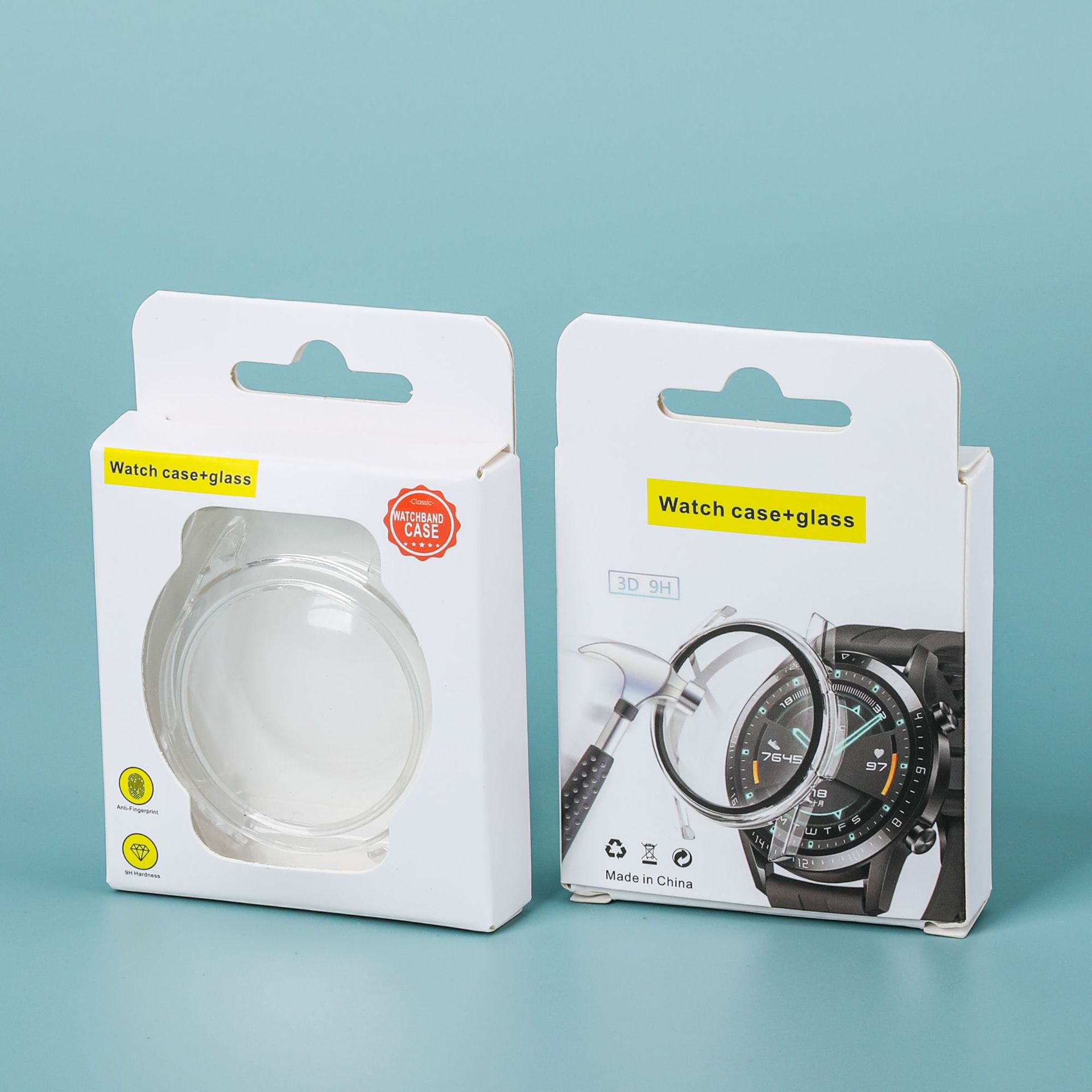 适用三星Watch3代手表保护壳包装盒金属表圈包装吸塑纸盒挂钩包装