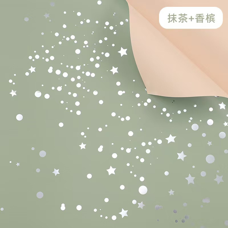 Huaxi Starry Sky Papel de envolver de flores Papel de envolver de plástico plateado caliente aluminizado Florería de bricolaje Material de floristería de alta calidad