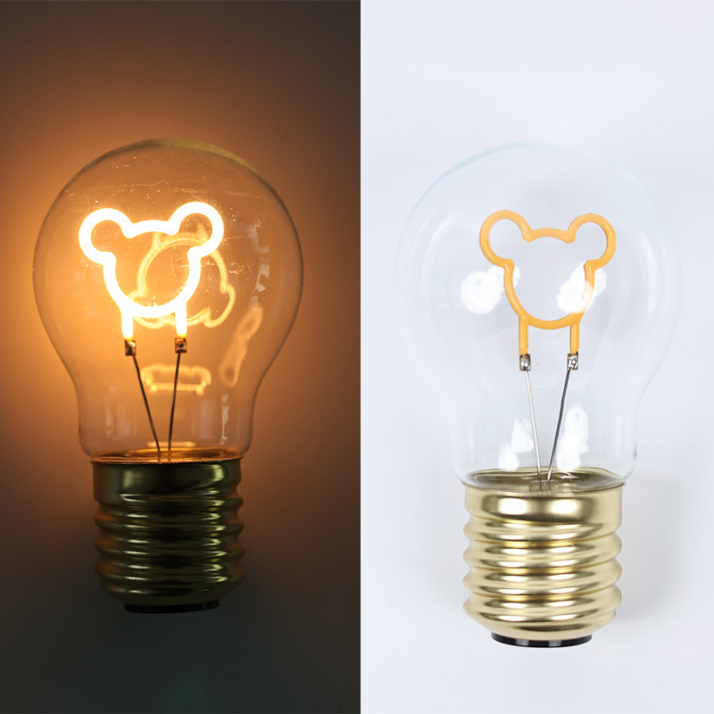 国境を越えた売れ筋充電式 LED 電球型ナイトライトパーソナライズされたクリエイティブなフィラメント型電球ガラス電球|undefined