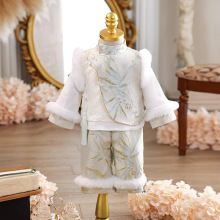 周岁男宝宝礼服加厚2025冬款男童抓周生日宴衣服新中式唐装拜年服