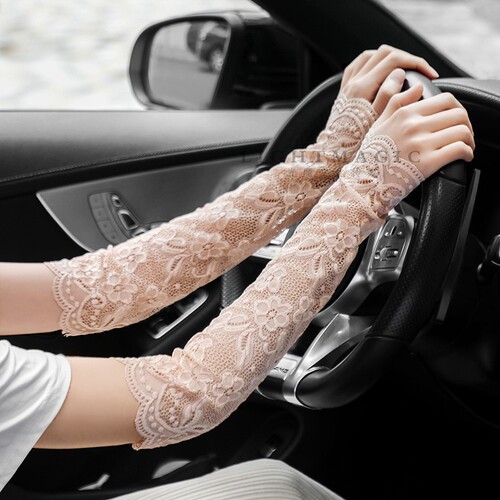 Summer Ice Silk Long Arm Cover Bridal Thin Wristband Women Driving Cycling Scar Covering Sunscreen Fake Sleeves Wholesale