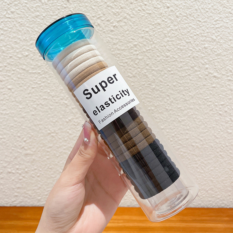 Cabeza de alta sensación de cuerda elástica alta correa de goma duradera de cola de caballo alta anillo de cabello temperamento cuerda de cabello enlatada al por mayor