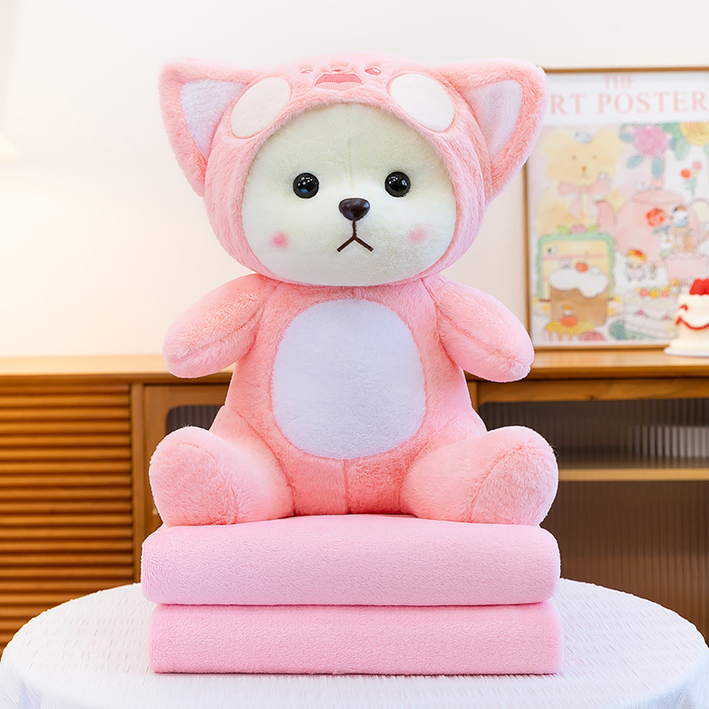 Manta de aire acondicionado de dibujos animados, almohada, edredón, almohada de siesta multifuncional dos en uno, venta directa de fábrica, comercio exterior al por mayor