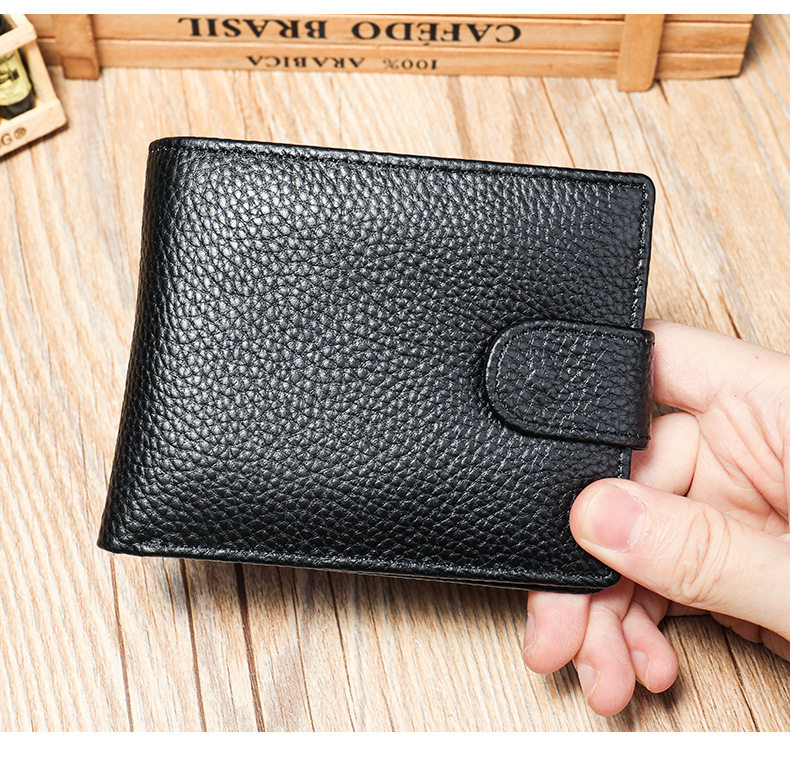 Ví nam da bò thật Marante nhiều ngăn đựng thẻ gập đôi 11,5×9,8 cm — 1067 màu nâu, Màu cà phê, Màu nâu vân phẳng, Màu xám chi tiết 32