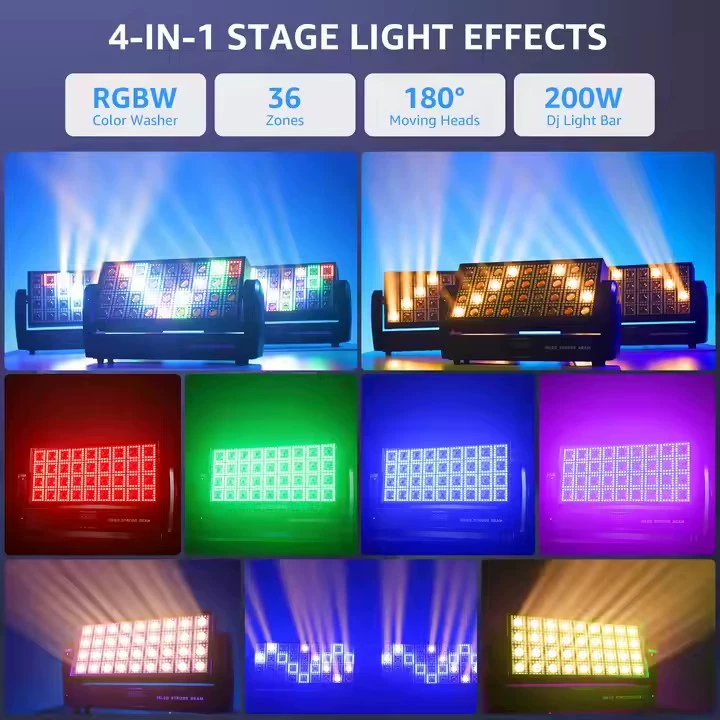 36 LED качающаяся радиевная занавеска строб-свет RGBW сценическое party точечное управление лучом крашение движущаяся головка матричный эффект свет
