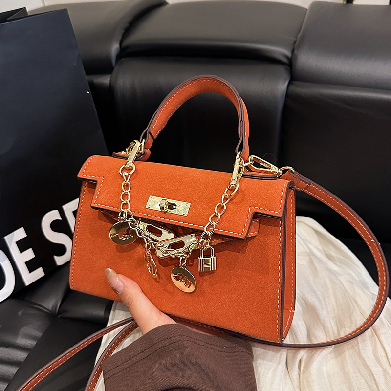 Qadın Retro Çiyin Çantası - Sadə Rəngli Crossbody Model