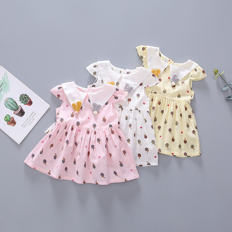 Baby Princess Dress Pure Cotton Summer Dress 0-1-2-3 and a Half Years Old Baby Girl Dress Thin Cute Short Style