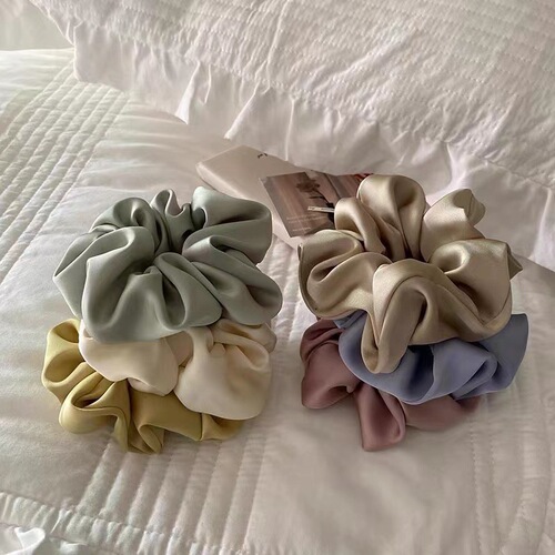 The owner highly recommends it!  High-end satin hair tie Korean style French silk hair rope hair rope rubber band hair accessory