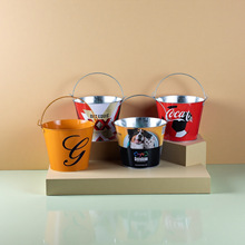 镀锌冰桶10L椭圆形厂家批发KTV酒吧户外餐厅冰酒桶马口铁印刷铁桶