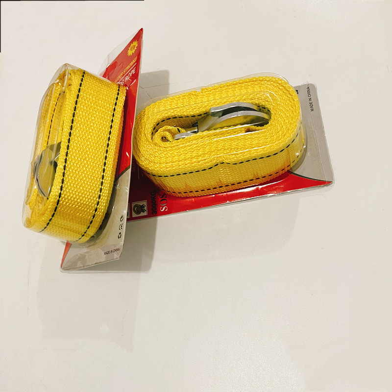 Emergency trolley rope traction rope 3 m 3 t blister card paper packaging trailer rope for self-driving travel strong trailer belt