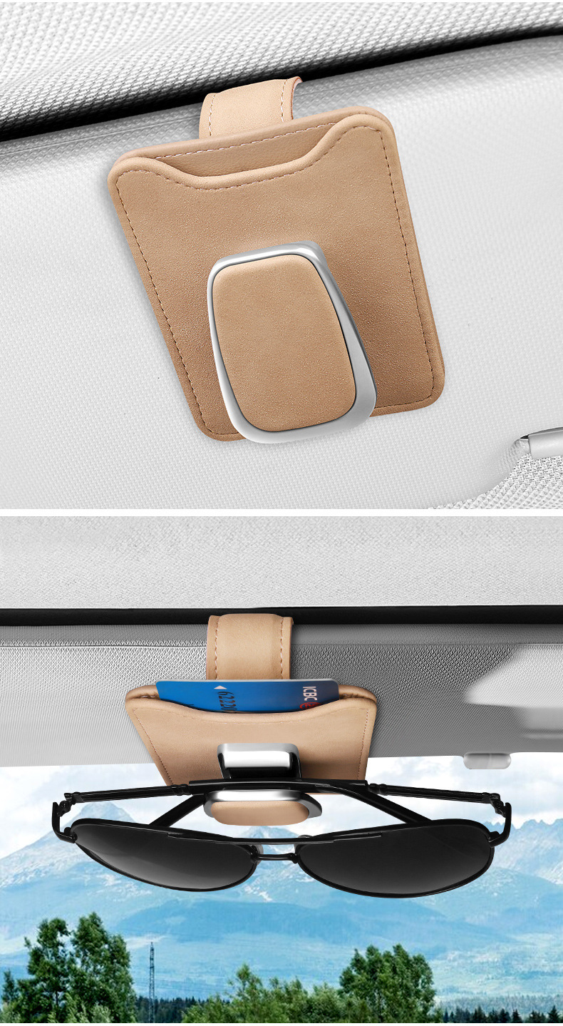 Fur Car Glasses Clip Sun Visor Sunglasses Bracket Multifunctional Car Glasses Clip Card Receipt Storage
