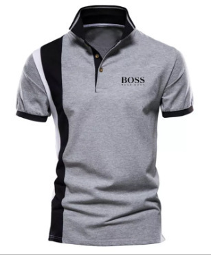 2024 nuevo Aliexpress transfronterizo verano delgado casual de manga corta cremallera estriada solapa camiseta camiseta polo