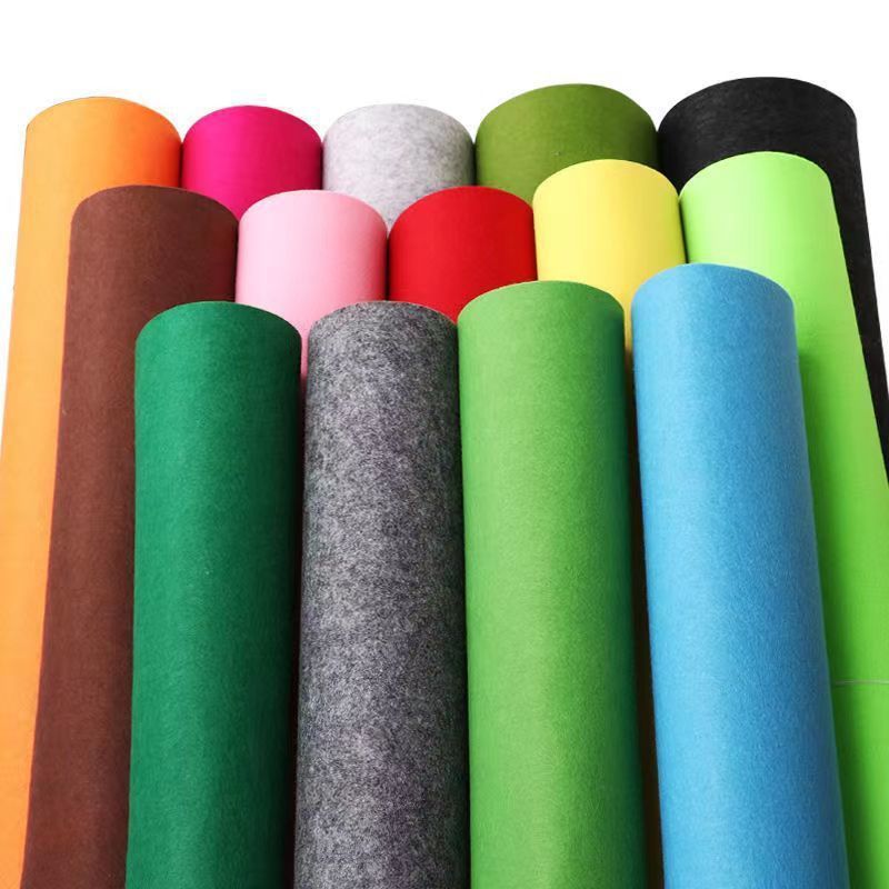 厂家供应1-5mm彩色毛毡布针刺无纺布背胶隔音毛毡布无纺布不织布