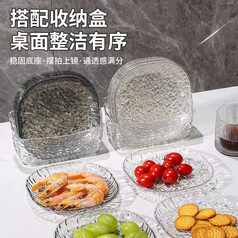 Утолщенная тарелка для закусок, тарелка из косички, бытовой пищевой стол, тарелка для мусора, блюдце, популярная тарелка с фруктами