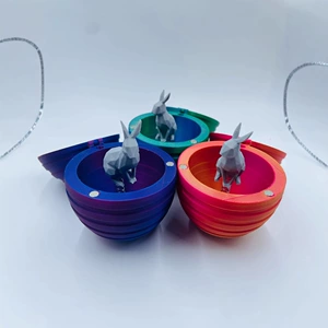Cross-Border Easter Egg 3D Printed Toy Silk Gradient Decompression Toy Halloween Gacha Rabbit Egg Toy