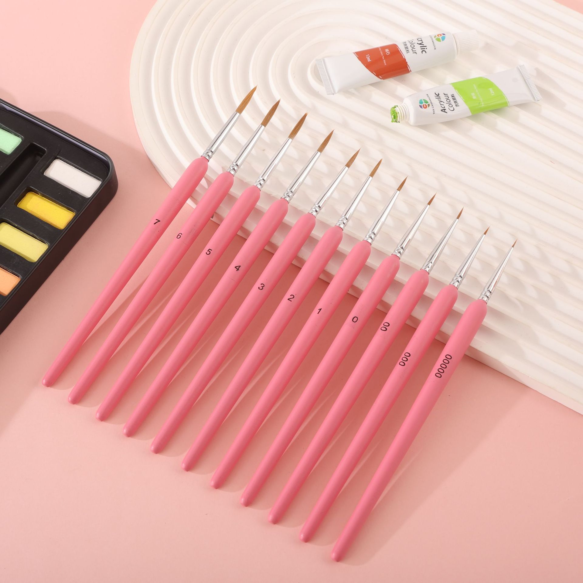 Cross-Border Lobo pelo nail art Gancho pluma pintura dibujo borde gancho aceite pincel acuarela pluma digital suministro directo de fábrica al por mayor