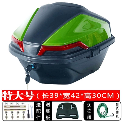 Motorcycle trunk | Trunk, Motorcycle Tail Box, Scooter - large-size-f50-green-plus-size-thickened-side-buckle-version-side-buckle-red-and-black-randomly-distributed