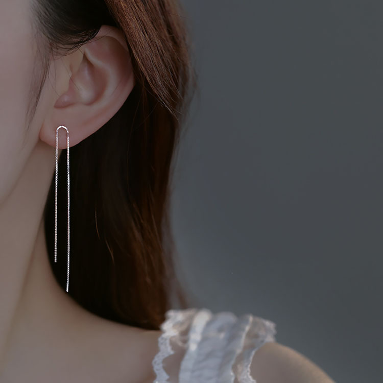 Elegant Double Line Tassel Earrings For Women Unique Long Design_voghion.com