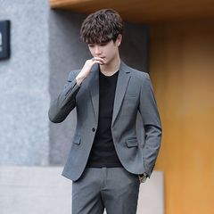 韩版商务休闲小西服外套男春秋英伦风修身潮流时尚帅气西装上衣